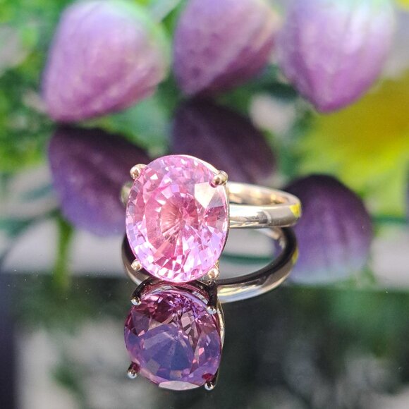 Pink Sapphire 14k Solid Yellow Gold Ring Size 3US Free resizing